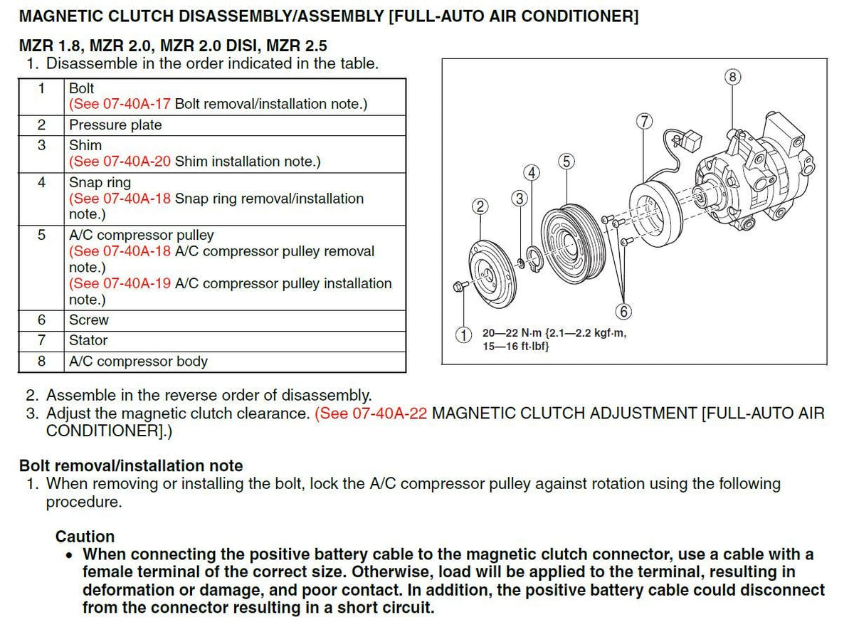 Mazda 6 2007-2012 Service Workshop Manual