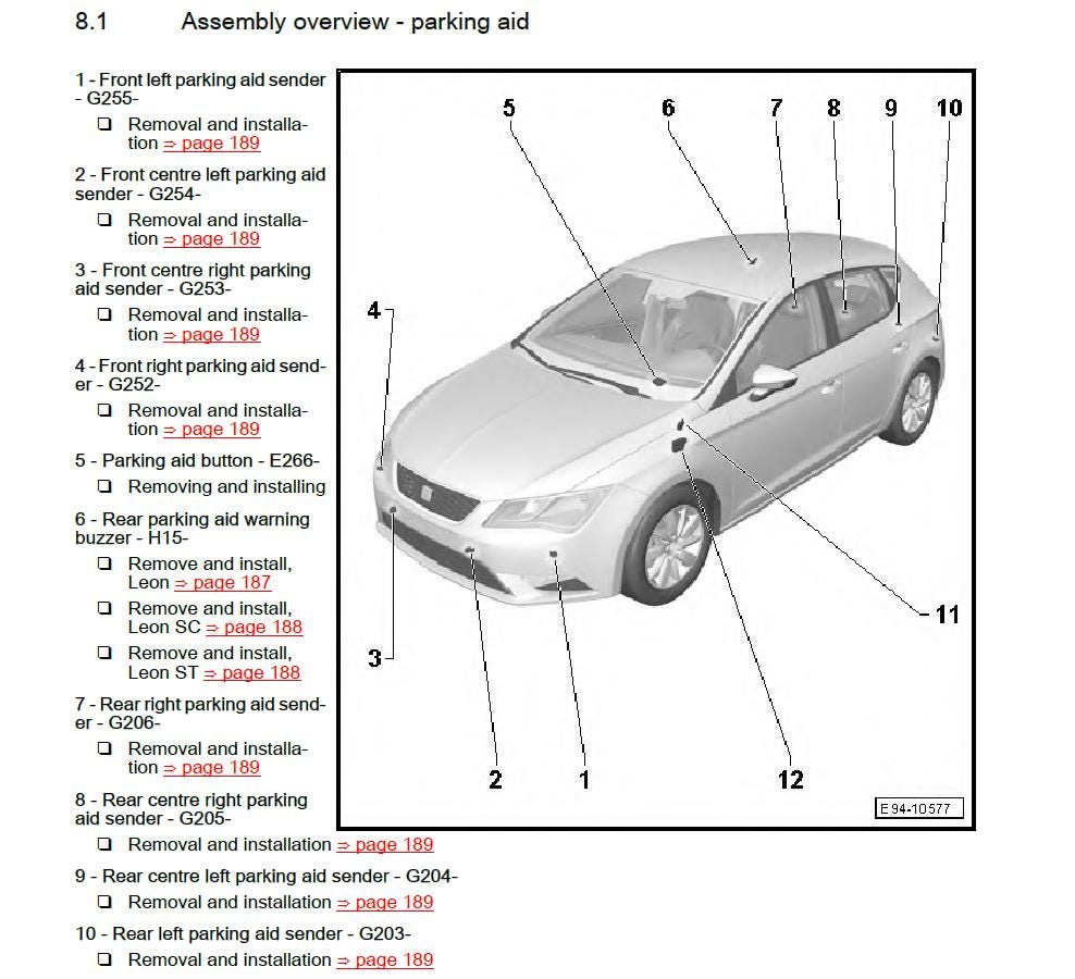 Seat Leon 2013-2020 Service Workshop Manual