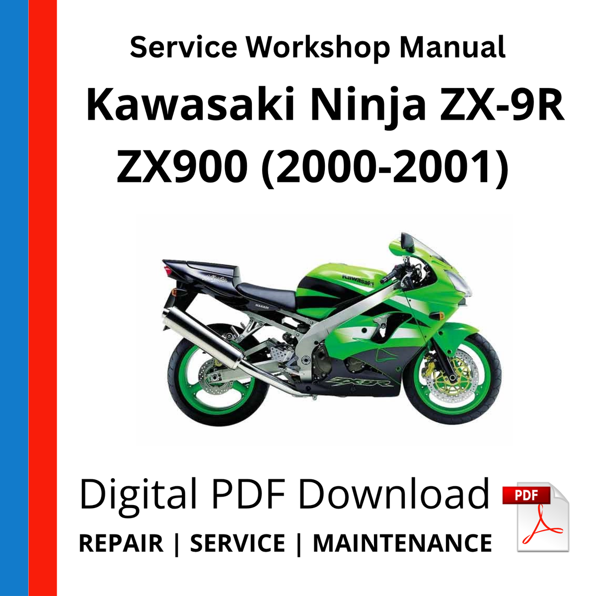 Kawasaki Ninja ZX-9R ZX900 (2000-2001) Service Workshop Manual