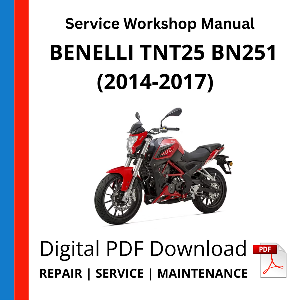 BENELLI TNT25 BN251 (2014-2017) Service Workshop Manual