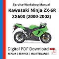 Kawasaki Ninja ZX-6R ZX600 (2000-2002) Service Workshop Manual