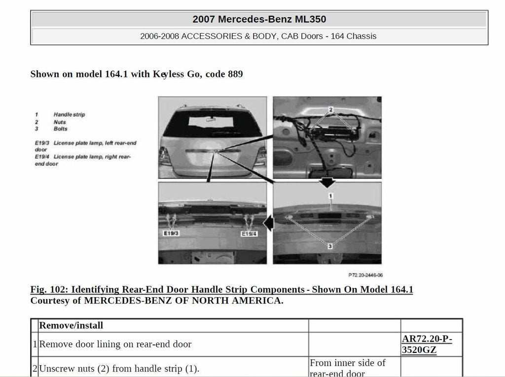Mercedes Benz M Class W164 2006-2011 Service Workshop Manual
