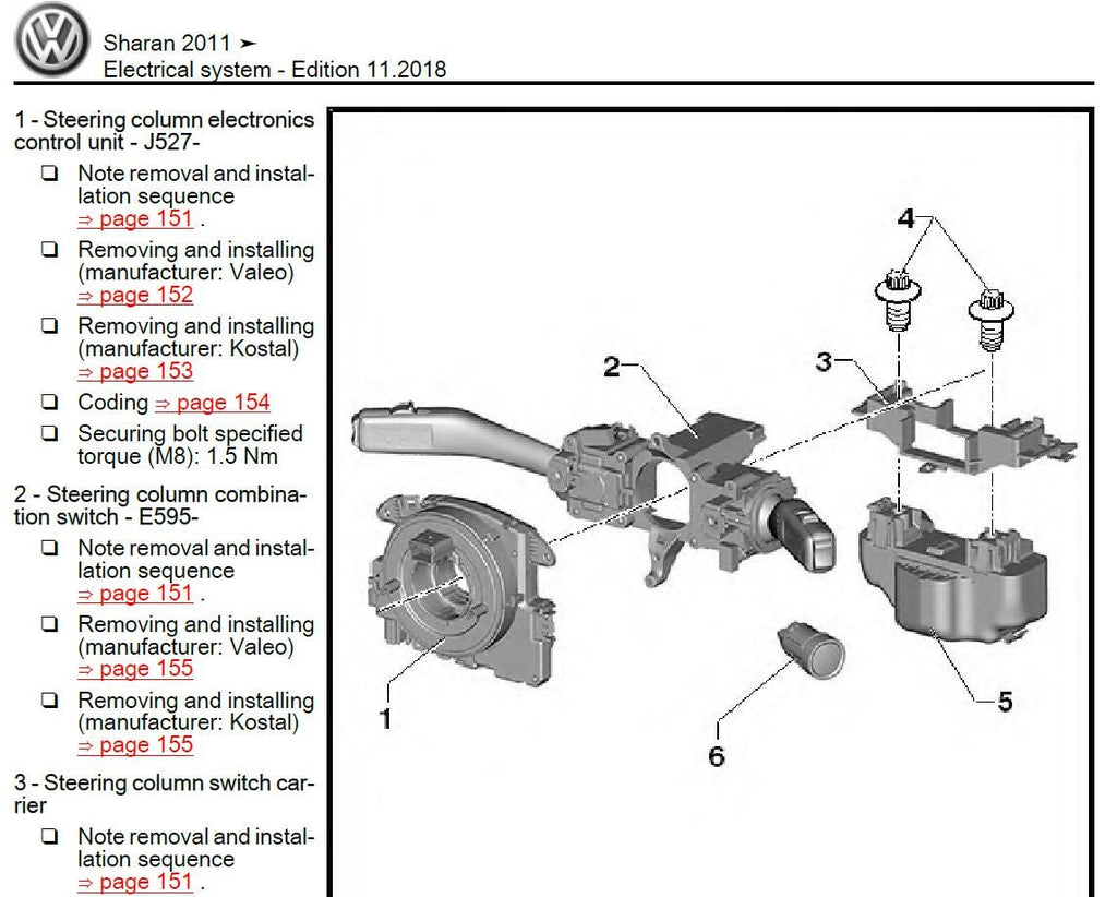 Volkswagen Sharan 2011-2015 Service Workshop Manual