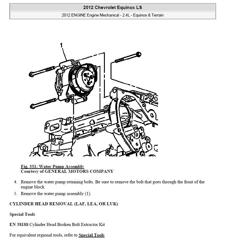 Chevrolet Equinox 2010-2012 Service Workshop Manual