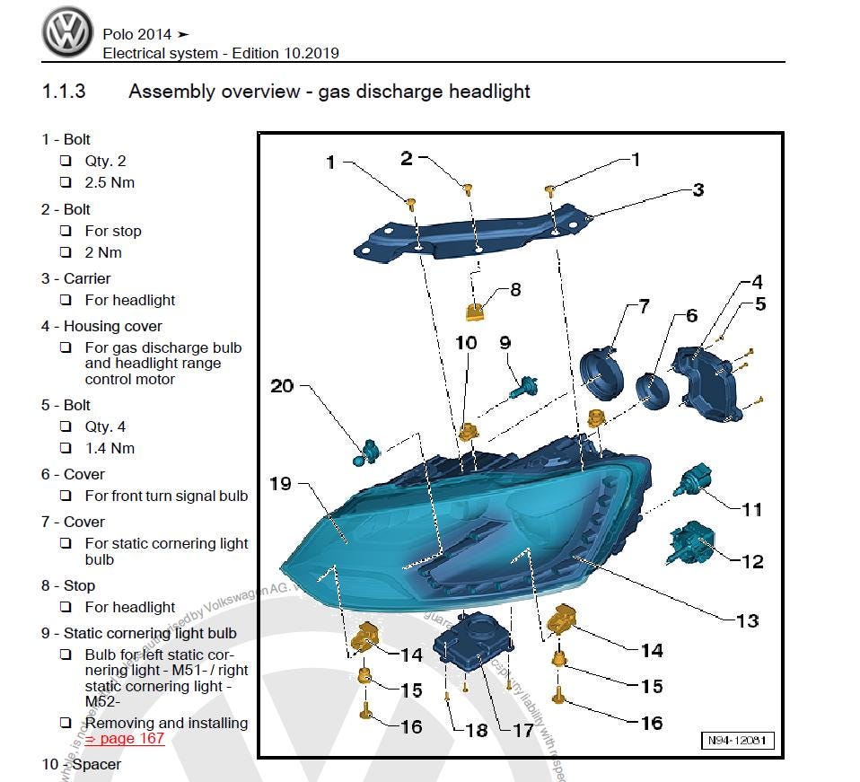Volkswagen Polo 2010-2015 Service Workshop Manual