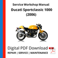 Ducati Sportclassic 1000 (2006) Service Workshop Manual