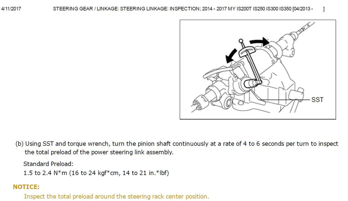 Lexus IS200T IS250 IS300 IS350 2014-2017 Service Workshop Manual