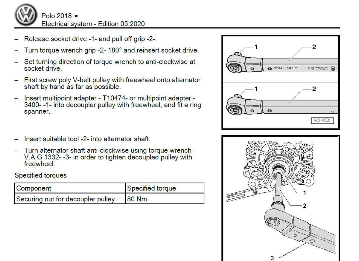Volkswagen Polo 2018-2021 Service Workshop Manual