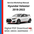 Hyundai Veloster 2018-2022 Service Workshop Manual