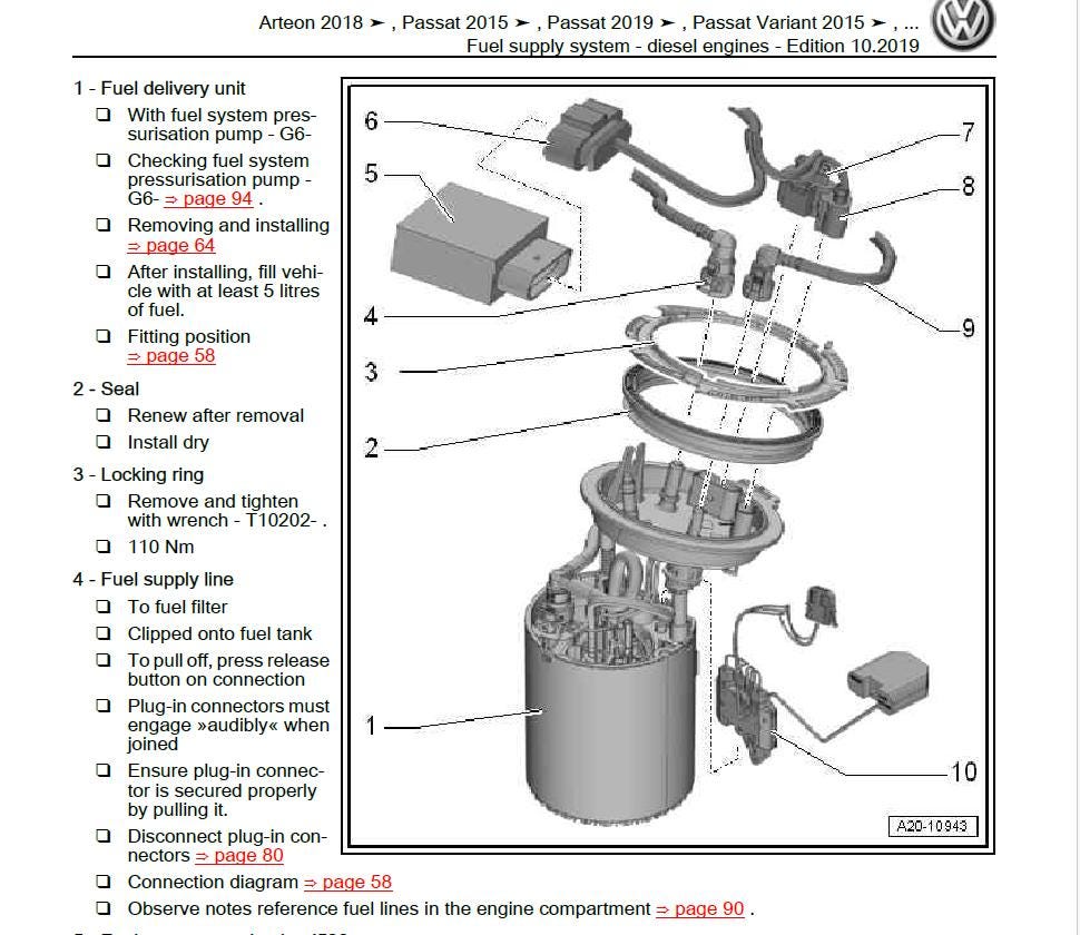 Volkswagen Arteon 2018-2020 Service Workshop Manual