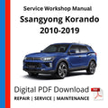 Ssangyong Korando 2010-2019 Service Workshop Manual