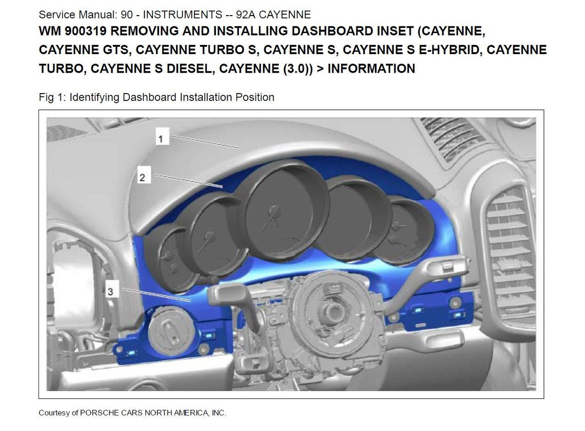 Porsche Cayenne 92A 2011-2018 Service Workshop Manual
