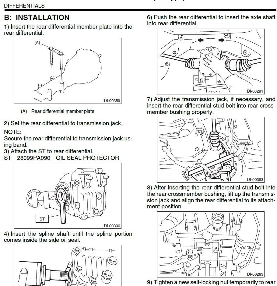 Subaru Legacy 2005-2009 Service Workshop Manual