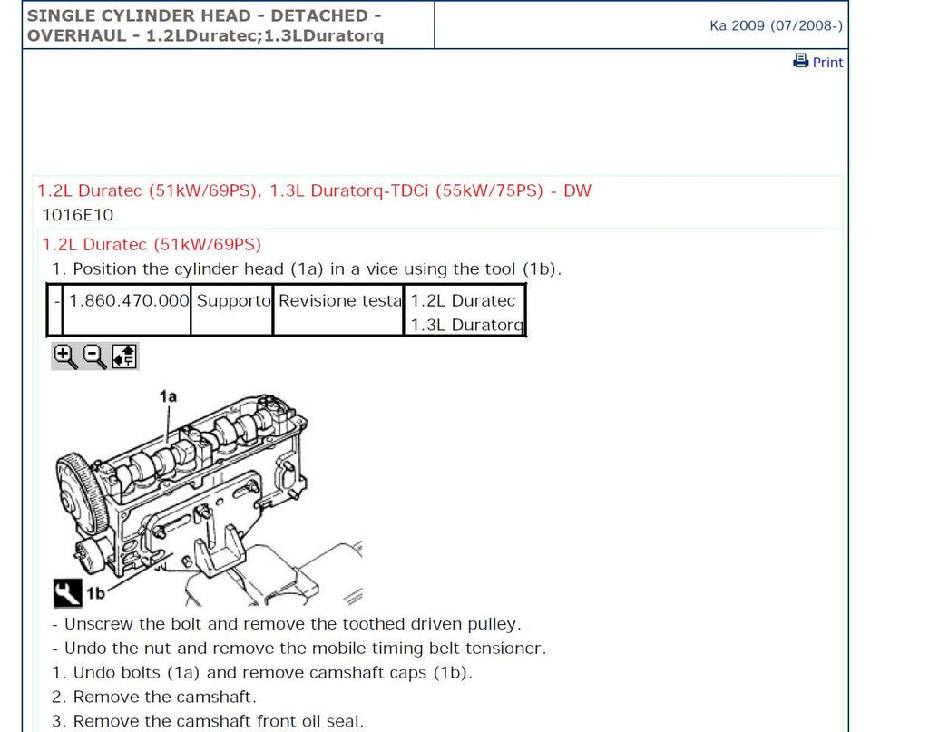 Ford KA 2008-2016 Service Workshop Manual